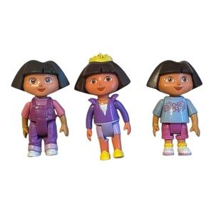 Lot Of 3 Dora The Explorer 4” Action Figure Dolls Nickelodeon
